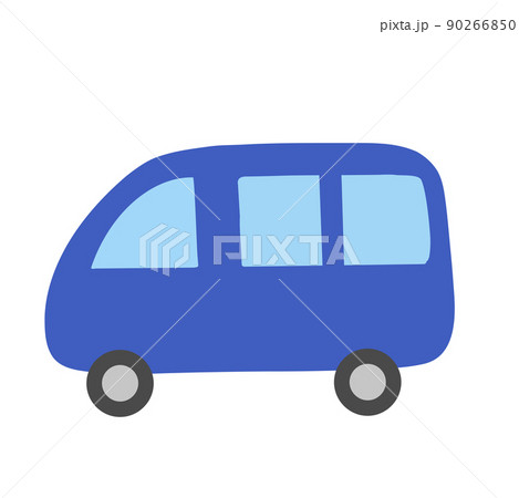 青色のバンのイラスト 車 青色のバンのイラスト 車 90266850