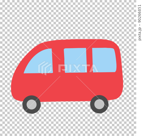 一輛紅色麵包車的插圖 90266851