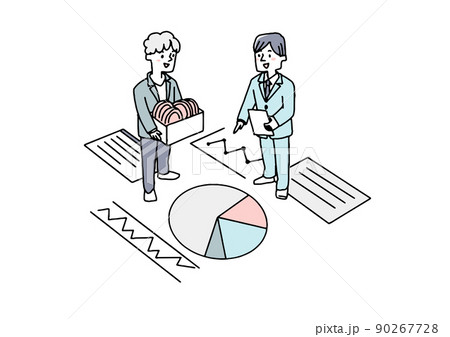 予算や資産の使い道についてアドバイスするコンサルタントのイラスト素材 予算や資産の使い道についてアドバイスするコンサルタントのイラスト素材