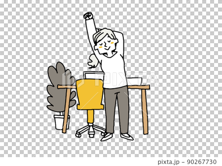 婦女在工作之間伸展或在工作前熱身 90267730