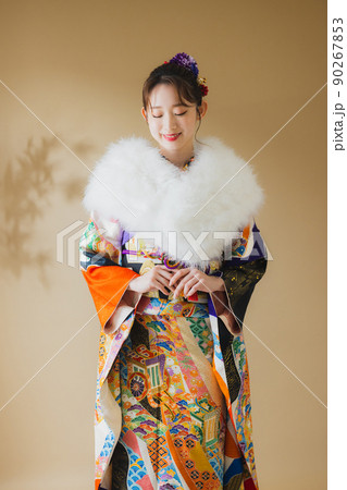 振袖　黒　ファーストール 90267853