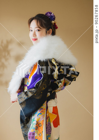 振袖　黒　ファーストール 90267858