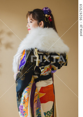 振袖 黒 ファーストール 振袖 黒 ファーストール 90267859