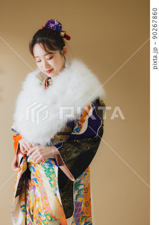 振袖　黒　ファーストール 90267860