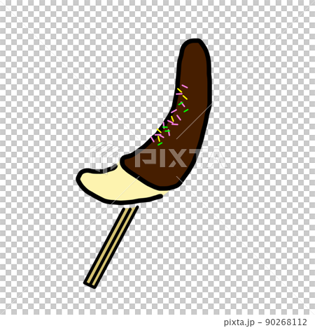 Illustration of a delicious banana (chocolate banana) with chocolate on the banana sold at the festival Illustration of a delicious banana (chocolate banana) with chocolate on the banana sold at the festival 90268112
