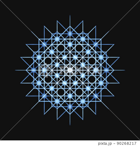幾何学模様 フラクタル模様 曼荼羅 カラフルアイコン 90268217
