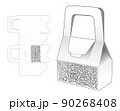 stenciled packaging box die cut and 3D mockup 90268408