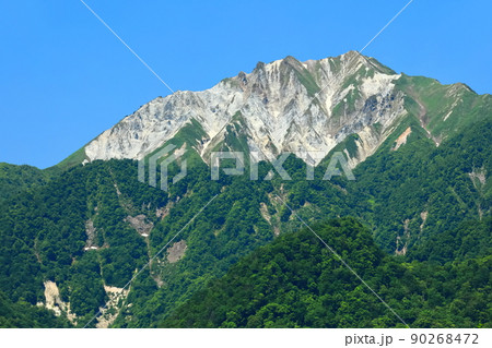 【鳥取県】快晴の大山と新緑（奥大山） 90268472