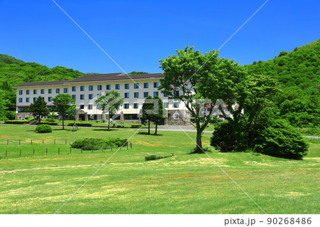 【鳥取県】快晴の鏡ヶ成と新緑（奥大山） 90268486