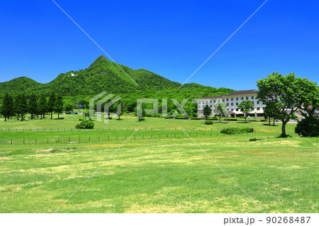 【鳥取県】快晴の鏡ヶ成と新緑（奥大山） 90268487