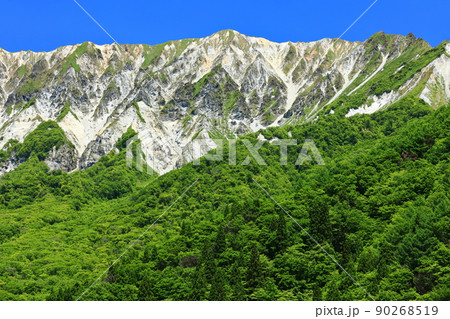 【鳥取県】快晴の鍵掛峠から見た新緑の大山 90268519