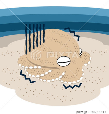 怯える擬態しているタコのイラスト 怯える擬態しているタコのイラスト 90268613
