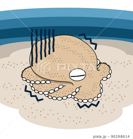 怯える擬態しているタコのイラスト(アウトラインあり) 怯える擬態しているタコのイラスト(アウトラインあり) 90268614