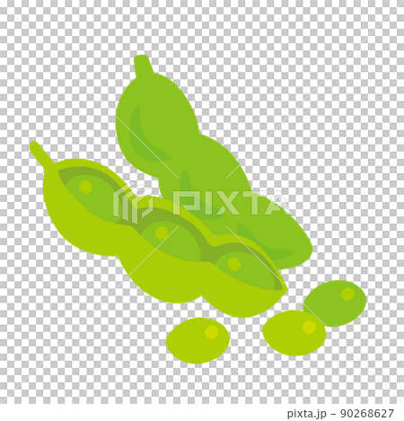 簡單可愛的毛豆插圖白色背景矢量剪貼畫 90268627