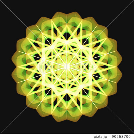 幾何学模様 フラクタル模様 曼荼羅 カラフルアイコン 90268706