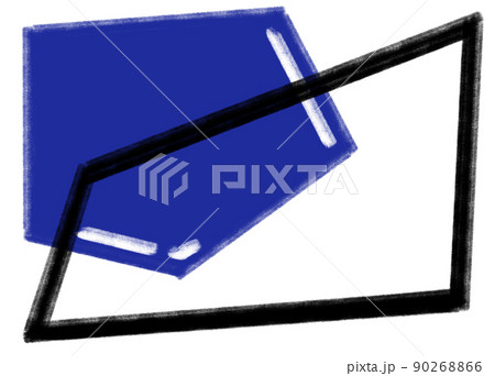 Blue grey black Geometric minimal style element hand drawn illustration 90268866