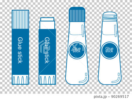 Illustration of glue stick Four kinds of line drawing blue 90269517