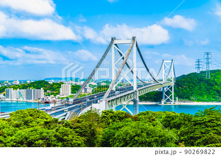 福岡県北九州市　関門橋　～和布刈公園 第2展望台から～ 90269822
