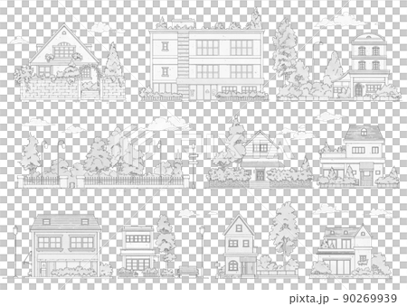 Western-style cityscape monochrome Western-style cityscape monochrome 90269939