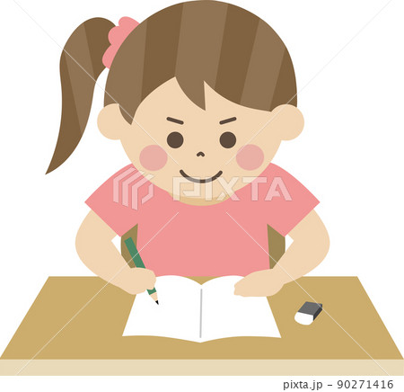 勉強している女の子 90271416
