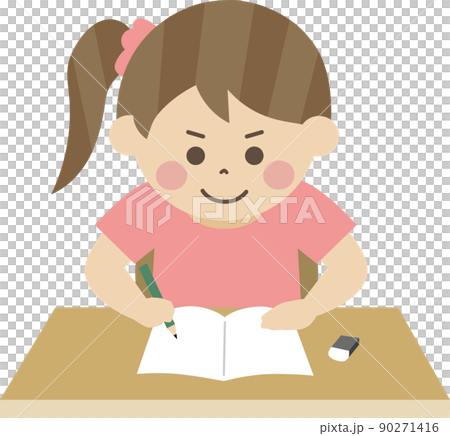 勉強している女の子 90271416