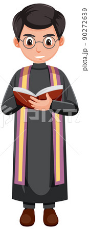 Priest cartoon character isolated Priest cartoon character isolated 90272639