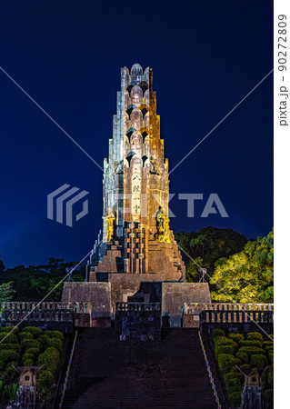 宮崎　平和台公園　平和の塔　八紘一宇の塔　ライトアップ 90272809