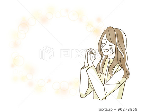 泣いて祈っている女性 90273859