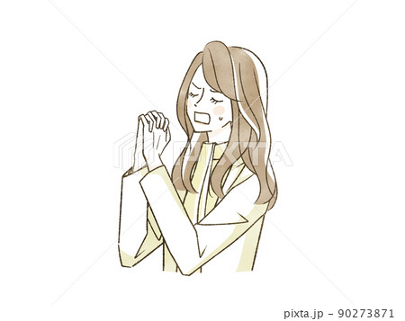 必死で祈っている女性 必死で祈っている女性 90273871