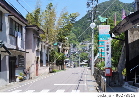飯田線平岡駅前の風景【長野県天龍村】 飯田線平岡駅前の風景【長野県天龍村】 90273918