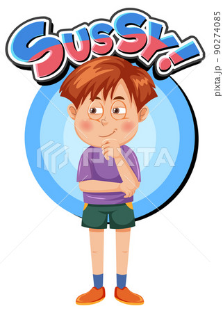 Playful Cartoon Character With Word Expressionのイラスト素材