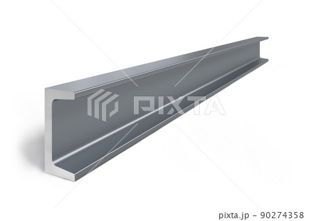 Single steel C-beam isolated on white background Single steel C-beam isolated on white background 90274358