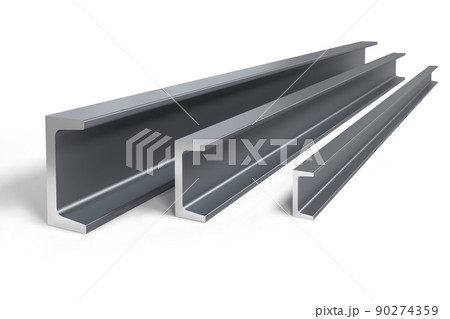 Thee steel C-beams of different size 90274359