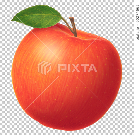 帶葉子的紅蘋果 90274663