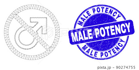 Blue Grunge Male Potency Seal and Web Mesh Forbidden Male Symbol 90274755