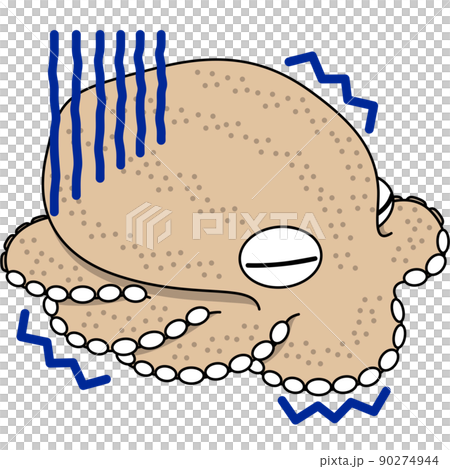 怯える擬態しているタコのイラスト(アウトラインあり) 怯える擬態しているタコのイラスト(アウトラインあり) 90274944