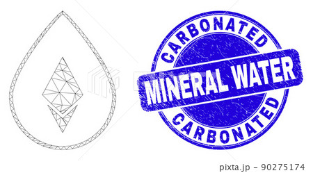 Blue Scratched Carbonated Mineral Water Seal and Web Mesh Crystal Drop 90275174