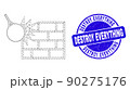 Blue Scratched Destroy Everything Stamp and Web Carcass Crush the Wall 90275176