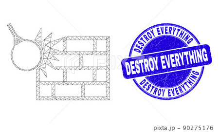 Blue Scratched Destroy Everything Stamp and Web Carcass Crush the Wall Blue Scratched Destroy Everything Stamp and Web Carcass Crush the Wall 90275176