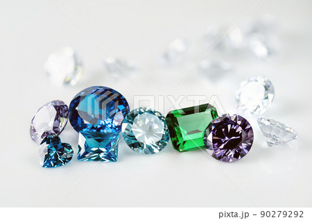 natural precious gemstone isolated on white background natural precious gemstone isolated on white background 90279292