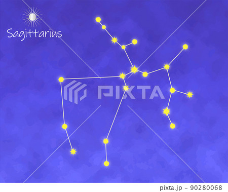 いて座の星の配置と夜空、優しい雰囲気 90280068