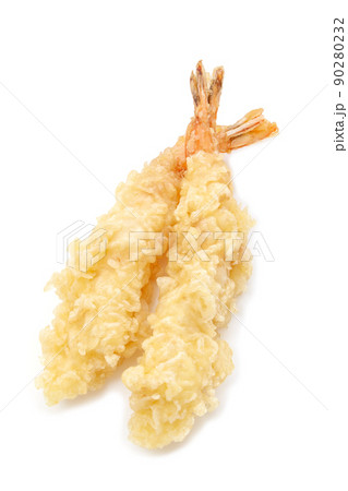 揚げたてのエビ天【白背景・切り抜き】 90280232