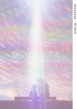 パステル調の親子 90280360