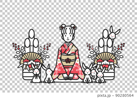 2023うさぎ年　年賀状 90280564