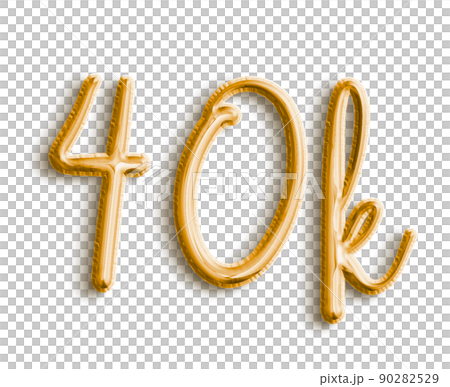 Golden Volumetric 3D Text Balloons Lettering 40k cut out Golden Volumetric 3D Text Balloons Lettering 40k cut out 90282529