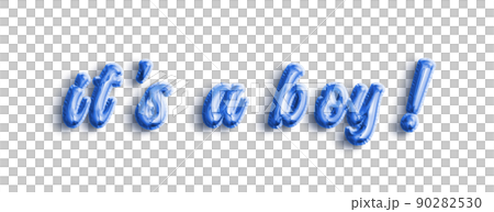 Blue 3D Text Balloons Lettering It's a boy! cut out 90282530