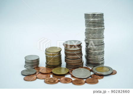 Coin thai bath on white background. Coin thai bath on white background. 90282660