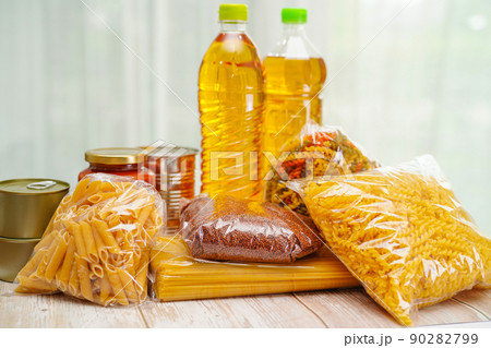 Foodstuffs collection for donation to help people. Foodstuffs collection for donation to help people. 90282799