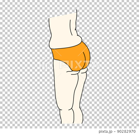 体形が崩れたお尻回りのイラスト 90282970