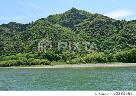 長良川方面から見上げる岐阜城金華山 90283669